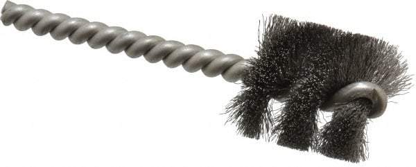 Weiler - 1" Diam Helical Steel Tube Brush - 0.005" Filament Diam, 1" Brush Length, 3-1/2" OAL, 1/4" Diam Stainless Steel Shank - Industrial Tool & Supply