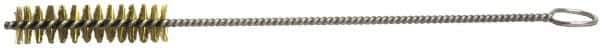 Weiler - 1-1/2" Long x 1/4" Diam Stainless Steel Hand Tube Brush - Single Spiral, 7" OAL, 0.005" Wire Diam, 3/32" Shank Diam - Industrial Tool & Supply