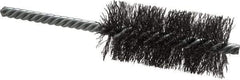 Weiler - 1-1/4" Diam Helical Steel Tube Brush - Double Spiral, 0.0104" Filament Diam, 2-1/2" Brush Length, 5-1/2" OAL, 1/4" Diam Shank - Industrial Tool & Supply