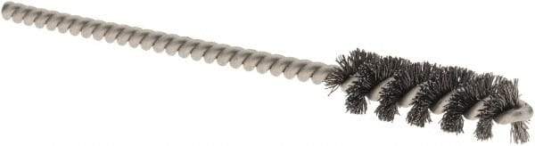Weiler - 5/16" Diam Helical Steel Tube Brush - 0.005" Filament Diam, 1" Brush Length, 3-1/2" OAL, 1/8" Diam Stainless Steel Shank - Industrial Tool & Supply