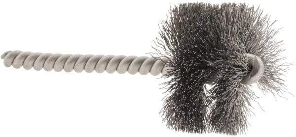 Weiler - 1-1/2" Diam Helical Steel Tube Brush - 0.008" Filament Diam, 1" Brush Length, 3-1/2" OAL, 1/4" Diam Stainless Steel Shank - Industrial Tool & Supply