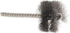 Weiler - 1-1/2" Diam Helical Steel Tube Brush - 0.008" Filament Diam, 1" Brush Length, 3-1/2" OAL, 1/4" Diam Stainless Steel Shank - Industrial Tool & Supply