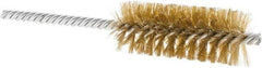 Weiler - 1" Diam Helical Brass Tube Brush - Double Spiral, 0.006" Filament Diam, 2-1/2" Brush Length, 5-1/2" OAL, 1/4" Diam Shank - Industrial Tool & Supply