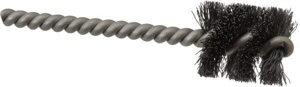 Weiler - 7/8" Diam Helical Steel Tube Brush - 0.008" Filament Diam, 1" Brush Length, 3-1/2" OAL, 7/32" Diam Stainless Steel Shank - Industrial Tool & Supply
