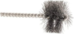 Weiler - 1-1/2" Diam Helical Steel Tube Brush - 0.0104" Filament Diam, 1" Brush Length, 3-1/2" OAL, 1/4" Diam Stainless Steel Shank - Industrial Tool & Supply