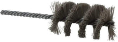 Weiler - 1-1/2" Diam Helical Nylon Tube Brush - Single Spiral, 0.012" Filament Diam, 2-1/2" Brush Length, 5-1/2" OAL, 1/4" Diam Shank - Industrial Tool & Supply