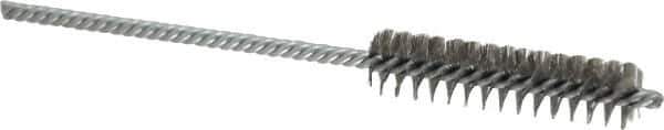 Weiler - 3/8" Diam Helical Steel Tube Brush - Double Spiral, 0.003" Filament Diam, 2" Brush Length, 4" OAL, 1/8" Diam Shank - Industrial Tool & Supply