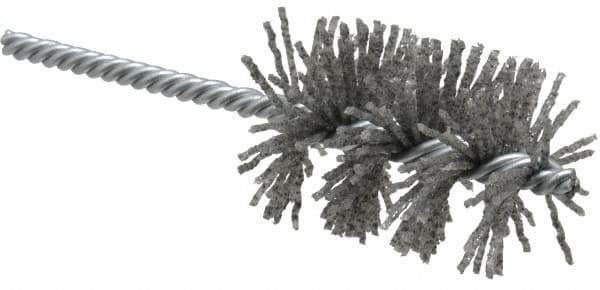 Weiler - 1-3/4" Diam Helical Nylon Tube Brush - Single Spiral, 0.06" Filament Diam, 2-1/2" Brush Length, 5-1/2" OAL, 1/4" Diam Shank - Industrial Tool & Supply