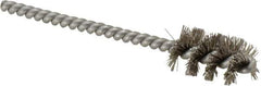 Weiler - 9/16" Diam Helical Stainless Steel Tube Brush - 0.0104" Filament Diam, 1" Brush Length, 3-1/2" OAL, 3/16" Diam Stainless Steel Shank - Industrial Tool & Supply