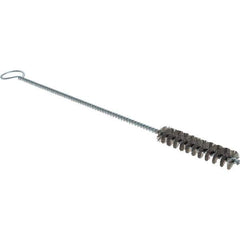 Weiler - 3/8" Diam Helical Stainless Steel Tube Brush - Single Spiral, 0.004" Filament Diam, 2" Brush Length, 8" OAL, 1/8" Diam Galvanized Steel Shank - Industrial Tool & Supply