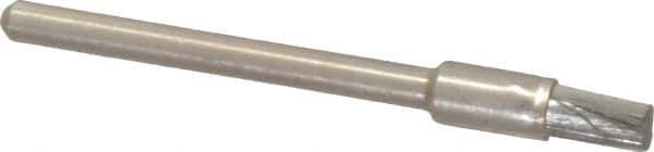 Weiler - 3/16" Brush Diam, Crimped, End Brush - 1/8" Diam Shank, 37,000 Max RPM - Industrial Tool & Supply