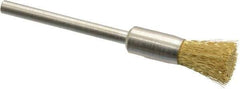 Weiler - 1/4" Brush Diam, Crimped, End Brush - 1/8" Diam Shank, 37,000 Max RPM - Industrial Tool & Supply