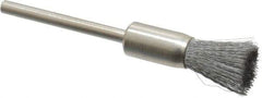 Weiler - 5/16" Brush Diam, Crimped, End Brush - 1/8" Diam Shank, 25,000 Max RPM - Industrial Tool & Supply