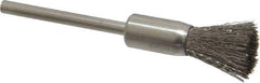 Weiler - 5/16" Brush Diam, Crimped, End Brush - 1/8" Diam Shank, 25,000 Max RPM - Industrial Tool & Supply