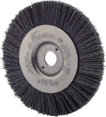Weiler - 4" OD, 1/2" Arbor Hole, Nylon Wheel Brush - 1/2" Face Width, 7/8" Trim Length, 0.022" Filament Diam, 6,000 RPM - Industrial Tool & Supply