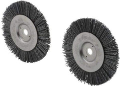 Weiler - 4" OD, 1/2" Arbor Hole, Nylon Wheel Brush - 1/2" Face Width, 7/8" Trim Length, 0.035" Filament Diam, 6,000 RPM - Industrial Tool & Supply