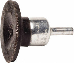 Weiler - 1-3/4" Brush Diam, Encapsulated, Crimped, Flared End Brush - 1/4" Diam Shank, 25,000 Max RPM - Industrial Tool & Supply