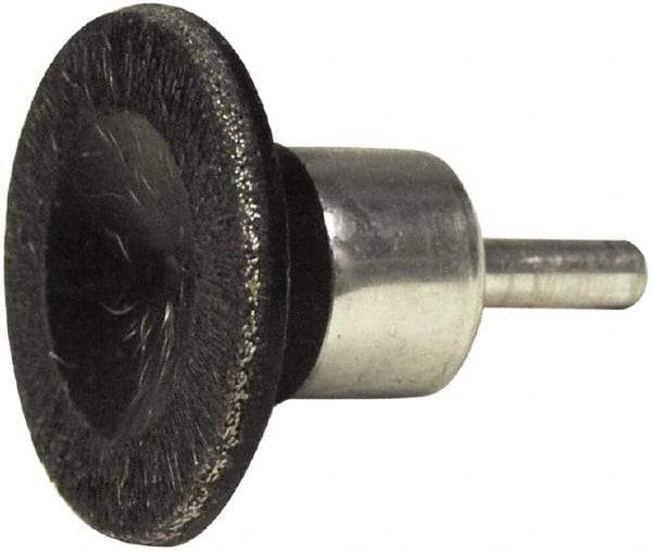 Weiler - 1-3/4" Brush Diam, Encapsulated, Crimped, Flared End Brush - 1/4" Diam Shank, 25,000 Max RPM - Industrial Tool & Supply