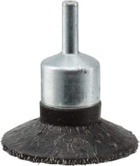 Weiler - 2" Brush Diam, Encapsulated, Crimped, Flared End Brush - 1/4" Diam Shank, 20,000 Max RPM - Industrial Tool & Supply