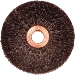 Weiler - 3" OD, 1/2" Arbor Hole, Crimped Steel Wheel Brush - 1/4" Face Width, 1" Trim Length, 0.0118" Filament Diam, 20,000 RPM - Industrial Tool & Supply