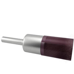 Weiler - 1/2" Brush Diam, Encapsulated, Crimped, End Brush - 1/4" Diam Shank, 18,000 Max RPM - Industrial Tool & Supply
