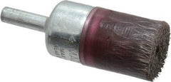 Weiler - 3/4" OD, 1/4" Shank Diam, Crimped Steel Wheel Brush - 7/8" Trim Length, 0.0104" Filament Diam, 20,000 RPM - Industrial Tool & Supply
