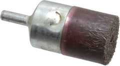 Weiler - 1" OD, 1/4" Shank Diam, Crimped Steel Wheel Brush - 7/8" Trim Length, 0.0104" Filament Diam, 14,000 RPM - Industrial Tool & Supply