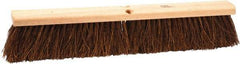 Weiler - 18" Rough Surface Palmyra Push Broom - 4" Bristle Length, Wood Block, Threaded Handle Connection, Handle Sold Separately - Industrial Tool & Supply