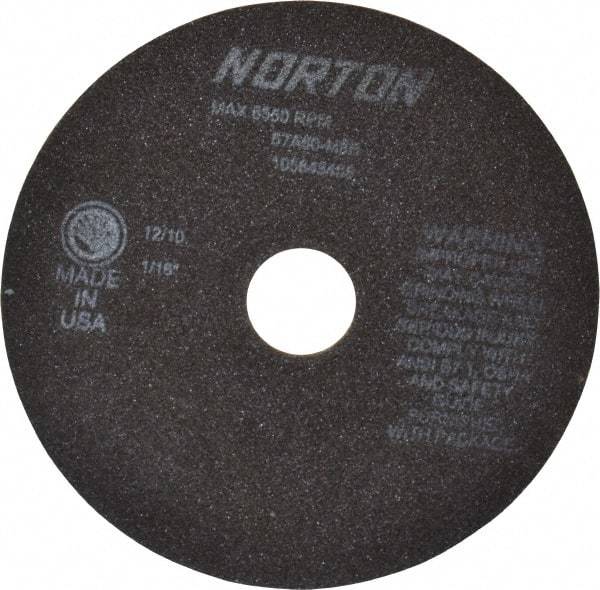 Norton - 7" 60 Grit Aluminum Oxide Cutoff Wheel - 1/16" Thick, 1-1/4" Arbor, 6,550 Max RPM, Use with Stationary Grinders - Industrial Tool & Supply