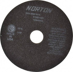 Norton - 7" 60 Grit Aluminum Oxide Cutoff Wheel - 1/16" Thick, 1-1/4" Arbor, 6,550 Max RPM, Use with Stationary Grinders - Industrial Tool & Supply