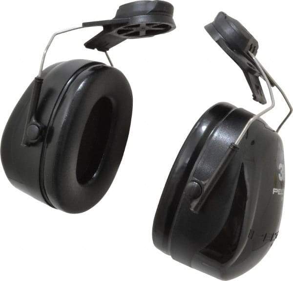 3M - Hard Hat Cap Mounted Black PVC Cushion Earmuffs - 25 NRR Rating - Industrial Tool & Supply