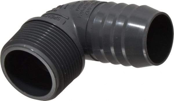 Value Collection - 1-1/4" Barb, 1-1/4 MIPT, Multiple Barbed Tube Elbow - PVC, Male - Industrial Tool & Supply