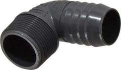 Value Collection - 1-1/4" Barb, 1-1/4 MIPT, Multiple Barbed Tube Elbow - PVC, Male - Industrial Tool & Supply