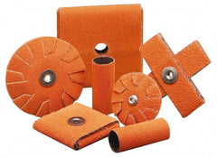 Merit Abrasives - 120 Grit, Fine Grade, Ceramic Square Pad - 2" Long x 2" Wide x 1/2" Thick, Cloth Backed, X Backing Weight, 6 Ply, 18,000 Max RPM - Industrial Tool & Supply