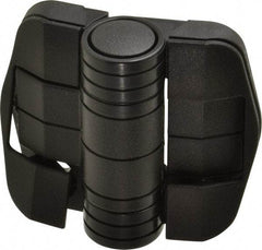 Value Collection - 2-1/4" Long x 2-1/16" Wide x 45/64" Thick, Door Positioning Hinge - Black Acetal with Chrome Steel Detent Ball, Black Finish - Industrial Tool & Supply
