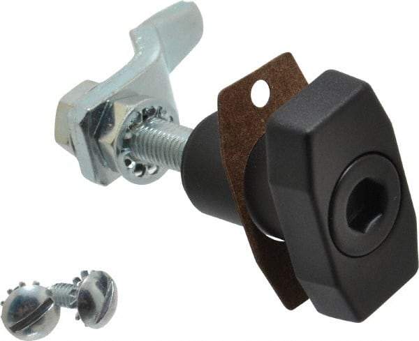 Made in USA - 2.97" Long x 1.56" Wide x 0.880" High, Hex Key Latch Operated Latch - Die Cast Zinc, with Black Powder Coat Finish - Industrial Tool & Supply
