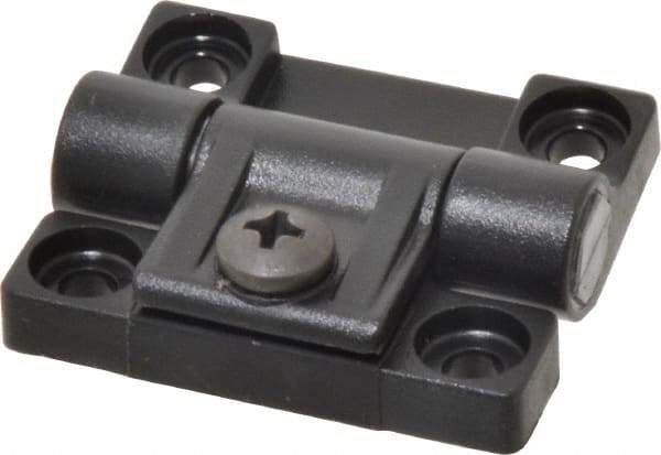 Value Collection - 1-45/64" Long x 1-29/64" Wide x 1-3/32" Thick, Adjustable Friction Hinge - Black Acetal Leaves with Polycarbonate Pin & 303 Stainless Steel Nut & Screw, Black Finish - Industrial Tool & Supply