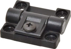 Value Collection - 1-45/64" Long x 1-29/64" Wide x 1-3/32" Thick, Adjustable Friction Hinge - Black Acetal Leaves with Polycarbonate Pin & 303 Stainless Steel Nut & Screw, Black Finish - Industrial Tool & Supply