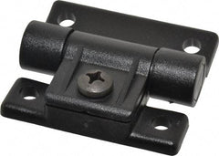Value Collection - 2-1/2" Long x 2-17/64" Wide x 49/64" Thick, Adjustable Friction Hinge - Black Acetal Leaves with Polycarbonate Pin & 303 Stainless Steel Nut & Screw, Black Finish - Industrial Tool & Supply