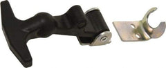 Value Collection - 4.658" Long x 2-7/16" Wide x 1-1/4" High, Draw Latch - EPDM Rubber Handle, 1010 Steel Keeper & Bracket, Aluminum Rivet, with Black Finish - Industrial Tool & Supply