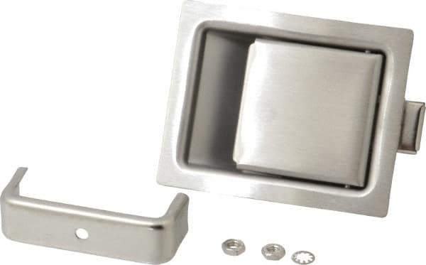 Made in USA - 5" Long x 2.68" Wide x 1-15/16" High, Paddle Latch - Stainless Steel, with Brushed Finish - Industrial Tool & Supply
