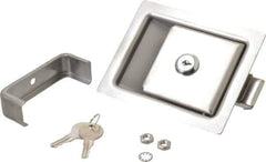 Made in USA - 5" Long x 4" Wide x 1-15/16" High, Paddle Latch - Stainless Steel, with Brushed Finish - Industrial Tool & Supply