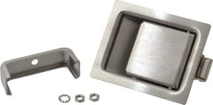 Made in USA - 3.31" Long x 2.68" Wide x 1.430" High, Paddle Latch - Stainless Steel, with Brushed Finish - Industrial Tool & Supply