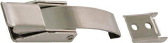Made in USA - 3.3" Long x 7/8" Wide x 9/16" High, Draw Latch - Stainless Steel, with Passivate Finish - Industrial Tool & Supply