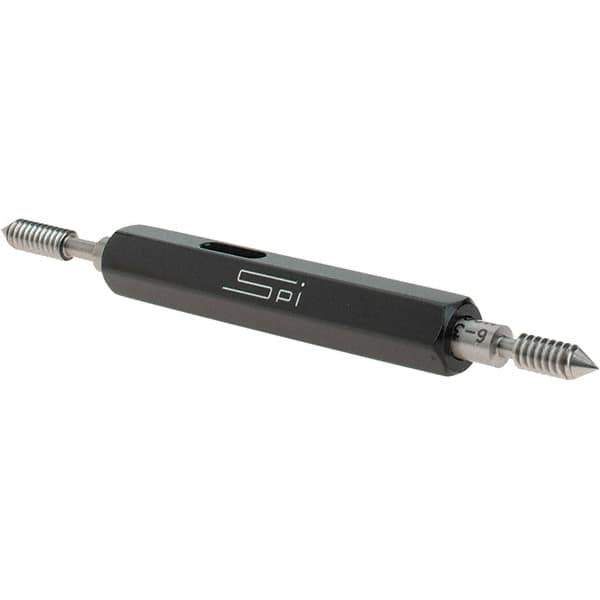 SPI - #6-32, Class 3B, Double End Plug Thread Go/No Go Gage - Steel, Size 00 Handle Included - Industrial Tool & Supply