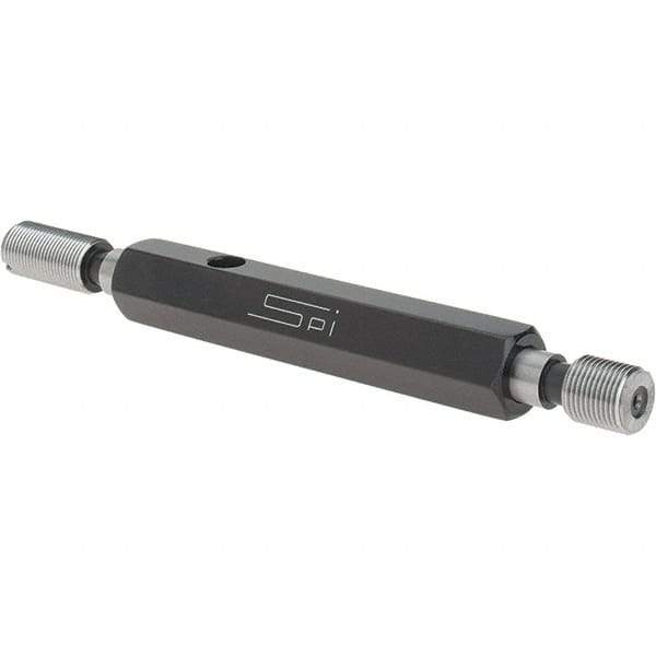 SPI - 3/8-32, Class 2B, Double End Plug Thread Go/No Go Gage - Steel, Size 2 Handle Included - Industrial Tool & Supply