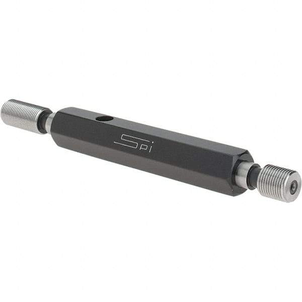 SPI - 3/8-32, Class 3B, Double End Plug Thread Go/No Go Gage - Steel, Size 2 Handle Included - Industrial Tool & Supply