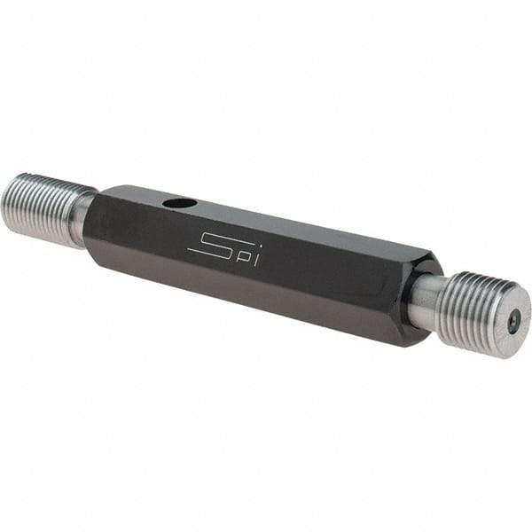 SPI - 9/16-18, Class 2B, Double End Plug Thread Go/No Go Gage - Steel, Size 3 Handle Included - Industrial Tool & Supply