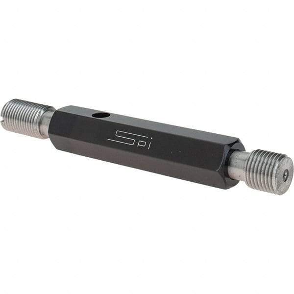 SPI - 9/16-18, Class 3B, Double End Plug Thread Go/No Go Gage - Steel, Size 3 Handle Included - Industrial Tool & Supply