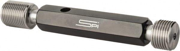 SPI - 3/4-16, Class 3B, Double End Plug Thread Go/No Go Gage - Steel, Size 3 Handle Included - Industrial Tool & Supply